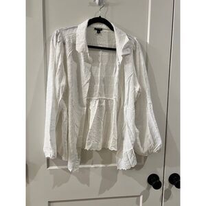 Torrid White Eyelet Lace Blouse Romantic Cottagecore Puff Sleeve Top Size 2